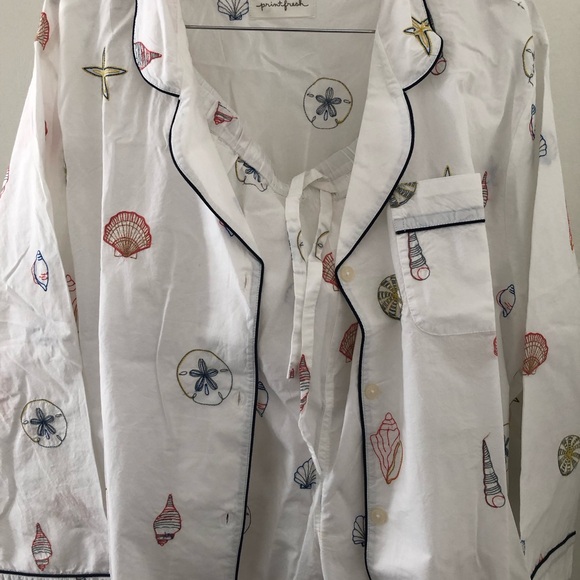 Printfresh long pyjama set in Embroidered Shells 3X NWT - Picture 2 of 4